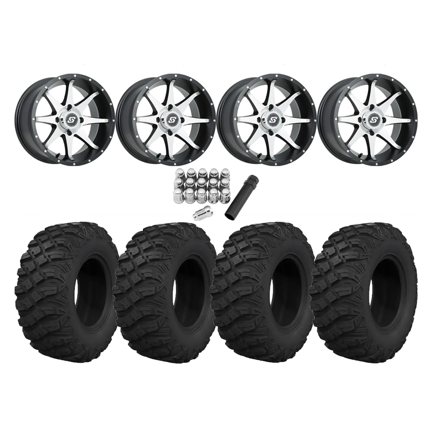 Pro Armor Youth Crawler 22x8-12 and 22x10-12 tires on Sedona Storm machined wheels