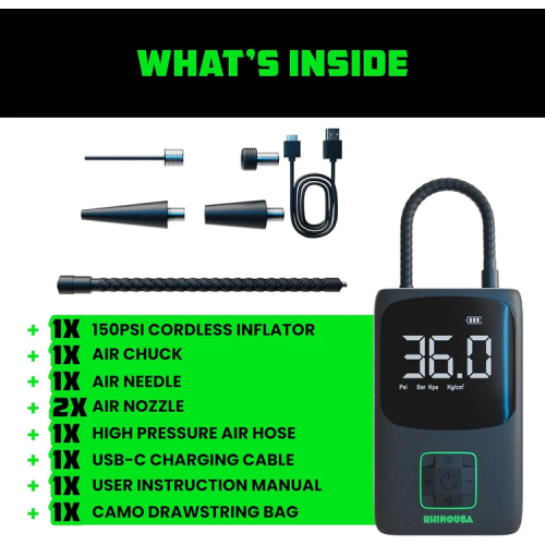 Rhino USA 150 PSI Portable Tire Inflator