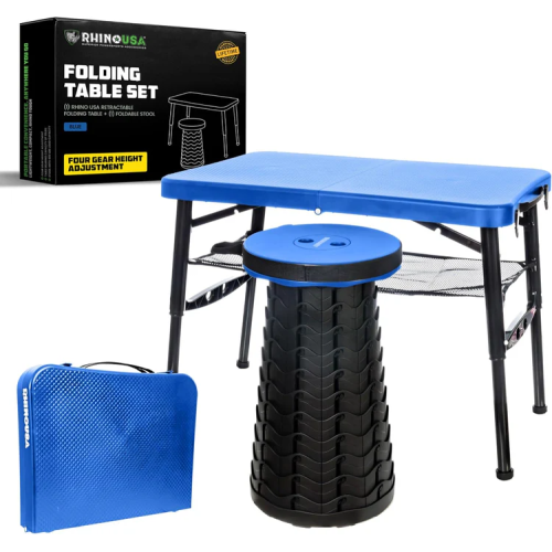 Rhino USA Folding Camping Table & Stool Set