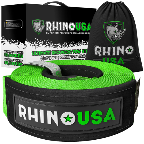 Rhino USA 3" x 20' Ultimate Recovery Tow Strap