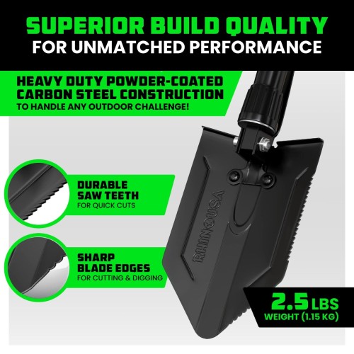 Rhino USA Folding Survival Shovel w/ Pick