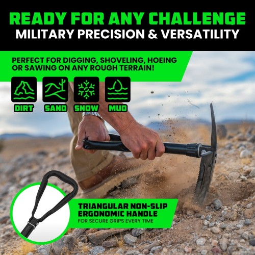Rhino USA Folding Survival Shovel w/ Pick