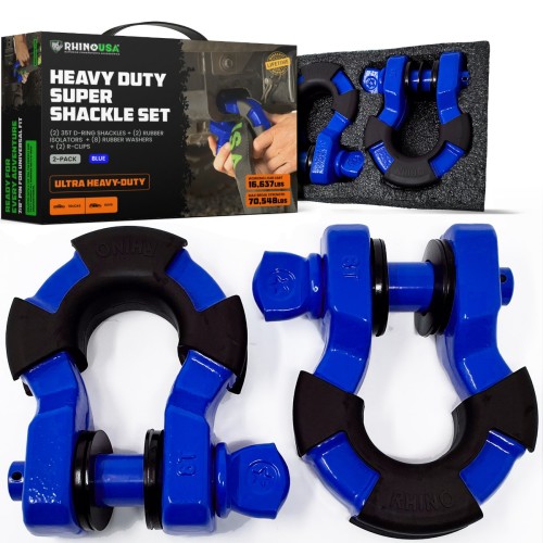 Rhino USA 8-Ton Super Shackles w/ Isolators (2-Pack) Rhino USA 8-Ton Super Shackles w/ Isolators (2-Pack)
