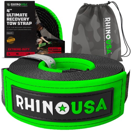 Rhino USA 4" x 30' Ultimate Recovery Tow Strap Rhino USA 4" x 30' Ultimate Recovery Tow Strap