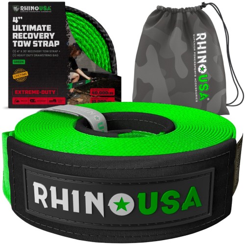 Rhino USA 4" x 30' Ultimate Recovery Tow Strap Rhino USA 4" x 30' Ultimate Recovery Tow Strap