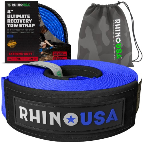 Rhino USA 4" x 30' Ultimate Recovery Tow Strap Rhino USA 4" x 30' Ultimate Recovery Tow Strap