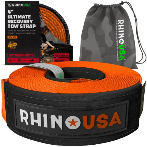 Rhino USA 4" x 30' Ultimate Recovery Tow Strap Rhino USA 4" x 30' Ultimate Recovery Tow Strap
