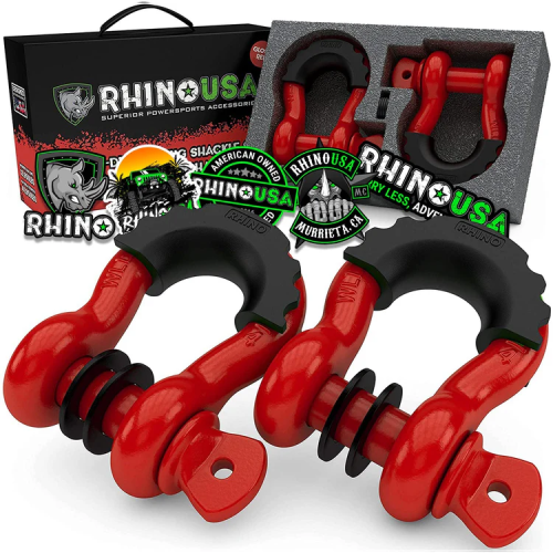 Rhino USA 3/4" D-Ring Shackle Set