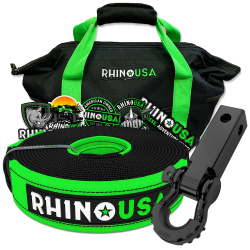 Rhino USA 20' Tow Strap & Shackle Hitch Receiver Combo