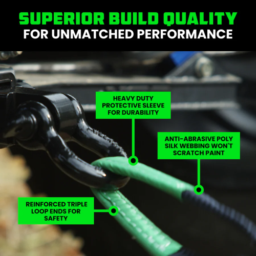 Rhino USA 20' Tow Strap & Shackle Hitch Receiver Combo