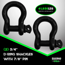 Rhino USA 30' Tow Strap & D-Ring Shackle Set Combo Rhino USA 30' Tow Strap & D-Ring Shackle Set Combo