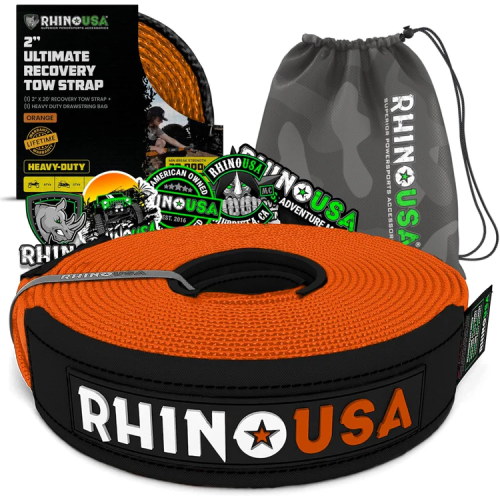 Rhino USA 2" x 20' Ultimate Recovery Tow Strap