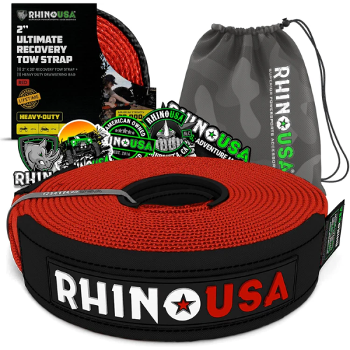 Rhino USA 2" x 20' Ultimate Recovery Tow Strap