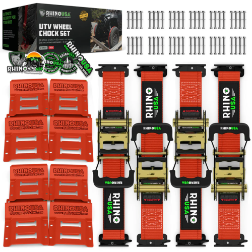 Rhino USA UTV Wheel Chock Tie-Down Kit - 4 Pack