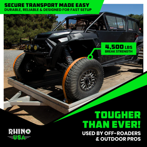 Rhino USA UTV Wheel Chock Tie-Down Kit - 4 Pack