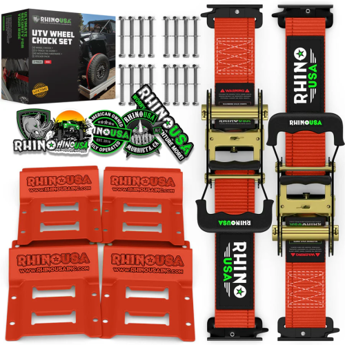 Rhino USA UTV Wheel Chock Tie-Down Kit - 2 Pack