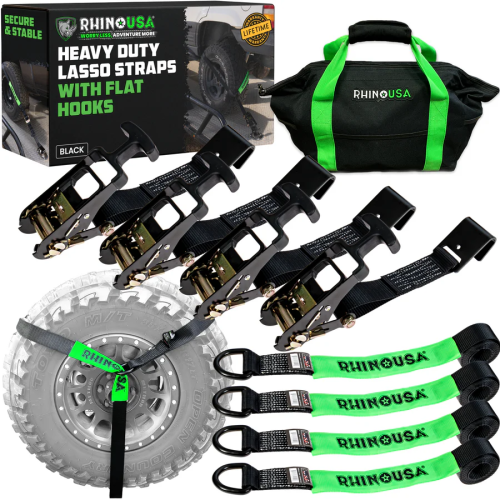 Rhino USA Tie-Down Lasso Straps (Flat-Hooks)