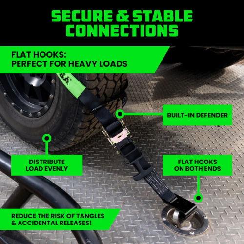 Rhino USA Tie-Down Lasso Straps (Flat-Hooks)
