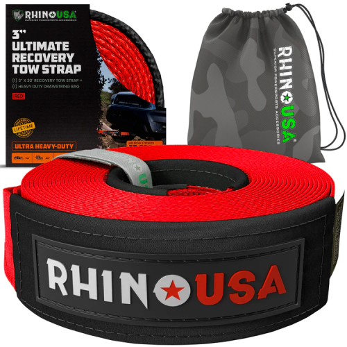 Rhino USA 3" x 30' Ultimate Recovery Tow Strap