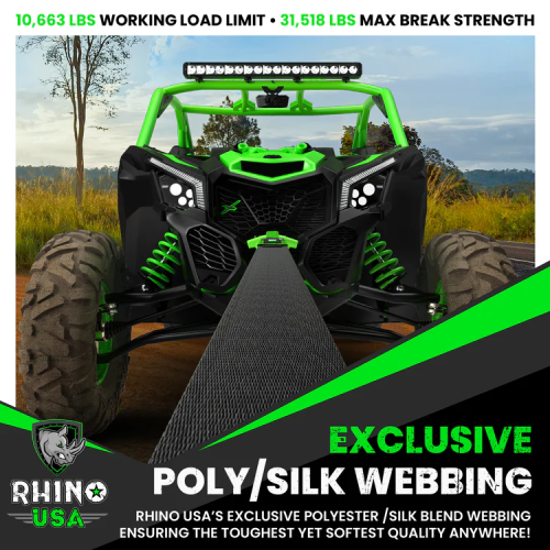 Rhino USA 3" x 30' Ultimate Recovery Tow Strap
