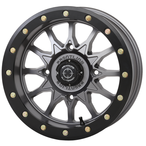 Terache Aztex XL 28x9-14 (8ply) Tires on Frontline 223 Gunmetal Grey Beadlock Wheels Terache Aztex XL 28x9-14 (8ply) Tires on Frontline 223 Gunmetal Grey Beadlock Wheels