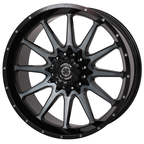 System 3 XT400 33x9.5-20 Tires on Frontline 762 Gloss Dark Tint (20x8) Wheels