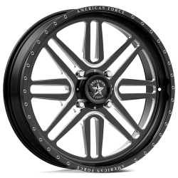 BKT AT 171 33x9-20 Tires on American Force K01 Summit Black Forged Wheels BKT AT 171 33x9-20 Tires on American Force K01 Summit Black Forged Wheels