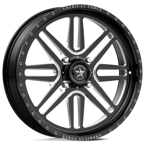 BKT AT 171 33x9-20 Tires on American Force K01 Summit Black Forged Wheels