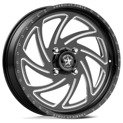 EFX Motohavok 35x8.5-22 Tires on American Force K11 Seven Black Forged Wheels