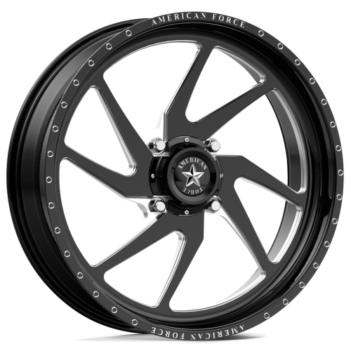 BKT AT 171 33x9-20 Tires on American Force K02 Sonic Black Forged Wheels