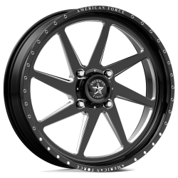 BKT TR 171 35x8.3-20 Tires on American Force K04 Camino Black Forged Wheels BKT TR 171 35x8.3-20 Tires on American Force K04 Camino Black Forged Wheels