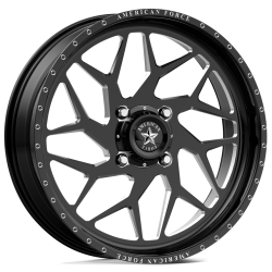 BKT TR 171 35x8.3-20 Tires on American Force K05 Coyote Black Forged Wheels