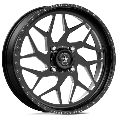 BKT TR 171 35x8.3-20 Tires on American Force K05 Coyote Black Forged Wheels BKT TR 171 35x8.3-20 Tires on American Force K05 Coyote Black Forged Wheels