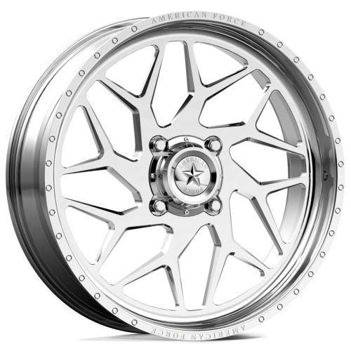 BKT TR 171 35x8.3-20 Tires on American Force K05 Coyote Polished Forged Wheels
