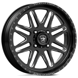 EFX Motohavok 35x8.5-22 Tires on American Force K07 Energy Black Forged Wheels