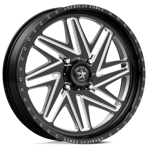 BKT AT 171 35x9-20 Tires on American Force K08 Carver Black Forged Wheels