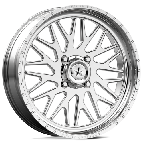 BKT AT 171 35x9-20 Tires on American Force K10 Trace Polished Forged Wheels