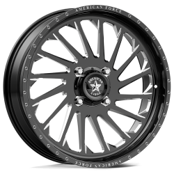 BKT AT 171 35x9-20 Tires on American Force K12 Shredder Black Forged Wheels BKT AT 171 35x9-20 Tires on American Force K12 Shredder Black Forged Wheels