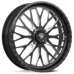 BKT AT 171 35x9-20 Tires on American Force K13 Invader Black Forged Wheels BKT AT 171 35x9-20 Tires on American Force K13 Invader Black Forged Wheels