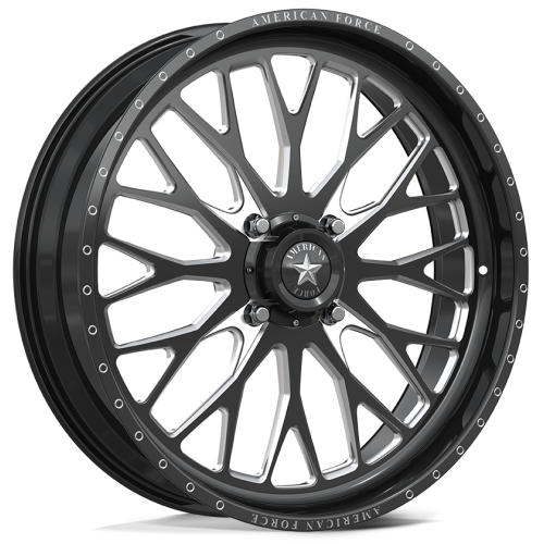 BKT AT 171 35x9-20 Tires on American Force K13 Invader Black Forged Wheels