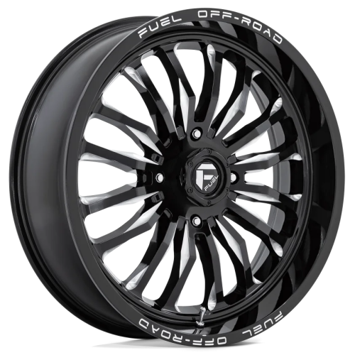 Terache Aztex XL 38x9-22 (8ply) Tires on Fuel Arc Gloss Black Milled Wheels Terache Aztex XL 38x9-22 (8ply) Tires on Fuel Arc Gloss Black Milled Wheels