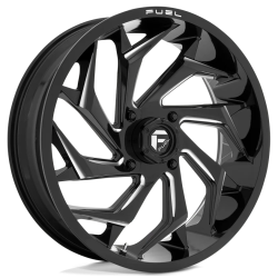 Terache Aztex XL 38x9-22 (8ply) Tires on Fuel Reaction Gloss Black Milled Wheels
