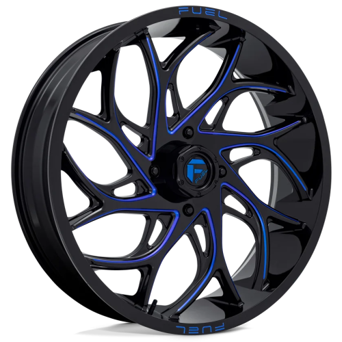 Terache Aztex XL 35x9-20 (8ply) Tires on Fuel Runner Candy Blue Wheels