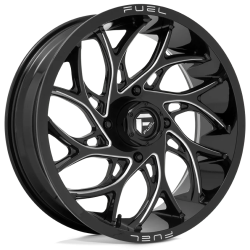 Terache Aztex XL 38x9-22 (8ply) Tires on Fuel Runner Gloss Black Milled Wheels