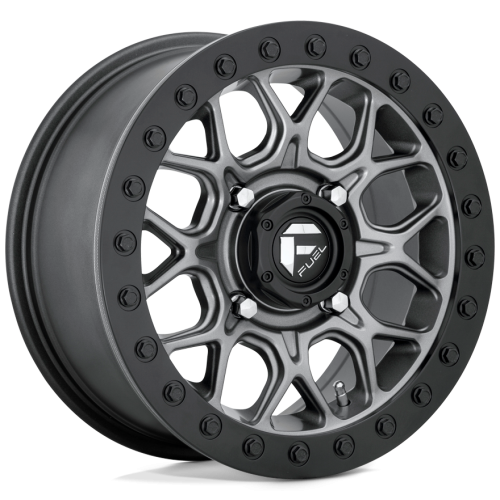 Frontline ACP 33x12-15 (10ply) Tires on Fuel Tech Matte Gunmetal (15x10) Beadlock Wheels