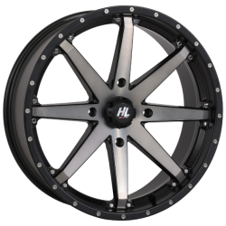 Frontline ACP 35x9.5-20 Tires on High Lifter HL10 Matte Black Smoke Wheels