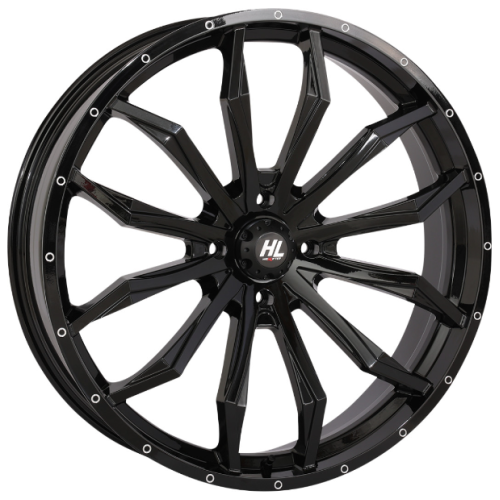 Terache Aztex XL 38x9-22 (8ply) Tires on High Lifter HL21 Gloss Black Wheels