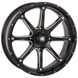 BKT AT 171 33x9-20 Tires on HL4 Gloss Black Machined Wheels