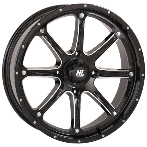 Frontline ACP 35x9.5-20 Tires on High Lifter HL4 Gloss Black Milled Wheels Frontline ACP 35x9.5-20 Tires on High Lifter HL4 Gloss Black Milled Wheels