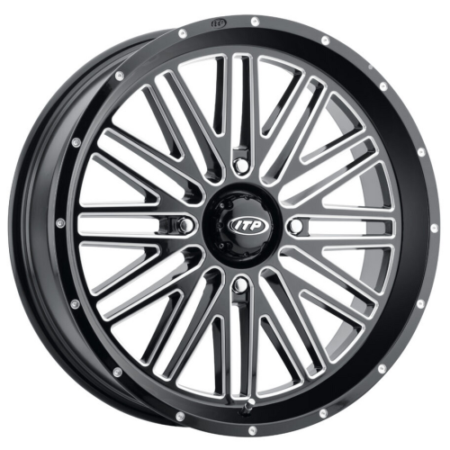 Terache Aztex XL 33x9-18 (8ply) Tires on ITP Momentum Gloss Black Milled Wheels